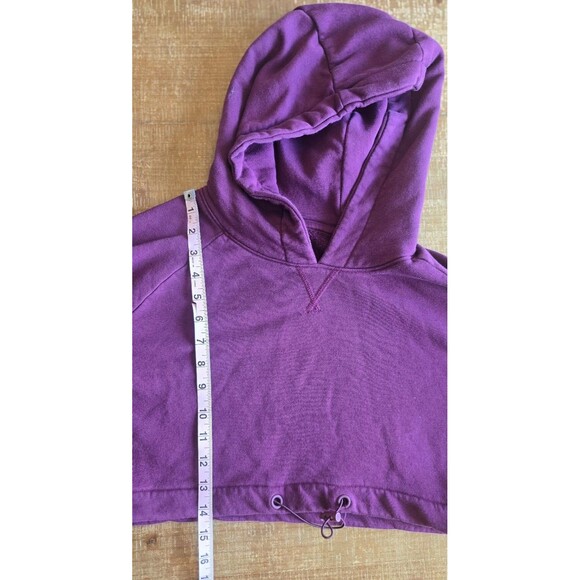 Gymshark Slounge Drawcord Long Sleeve Cropped Hoodie size Small Dark Ruby - Picture 6 of 8